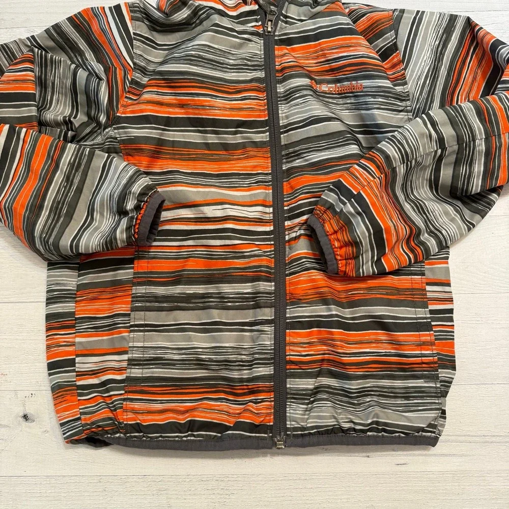 Columbia kids lightweight jacket orange and‎ grey youth small 8